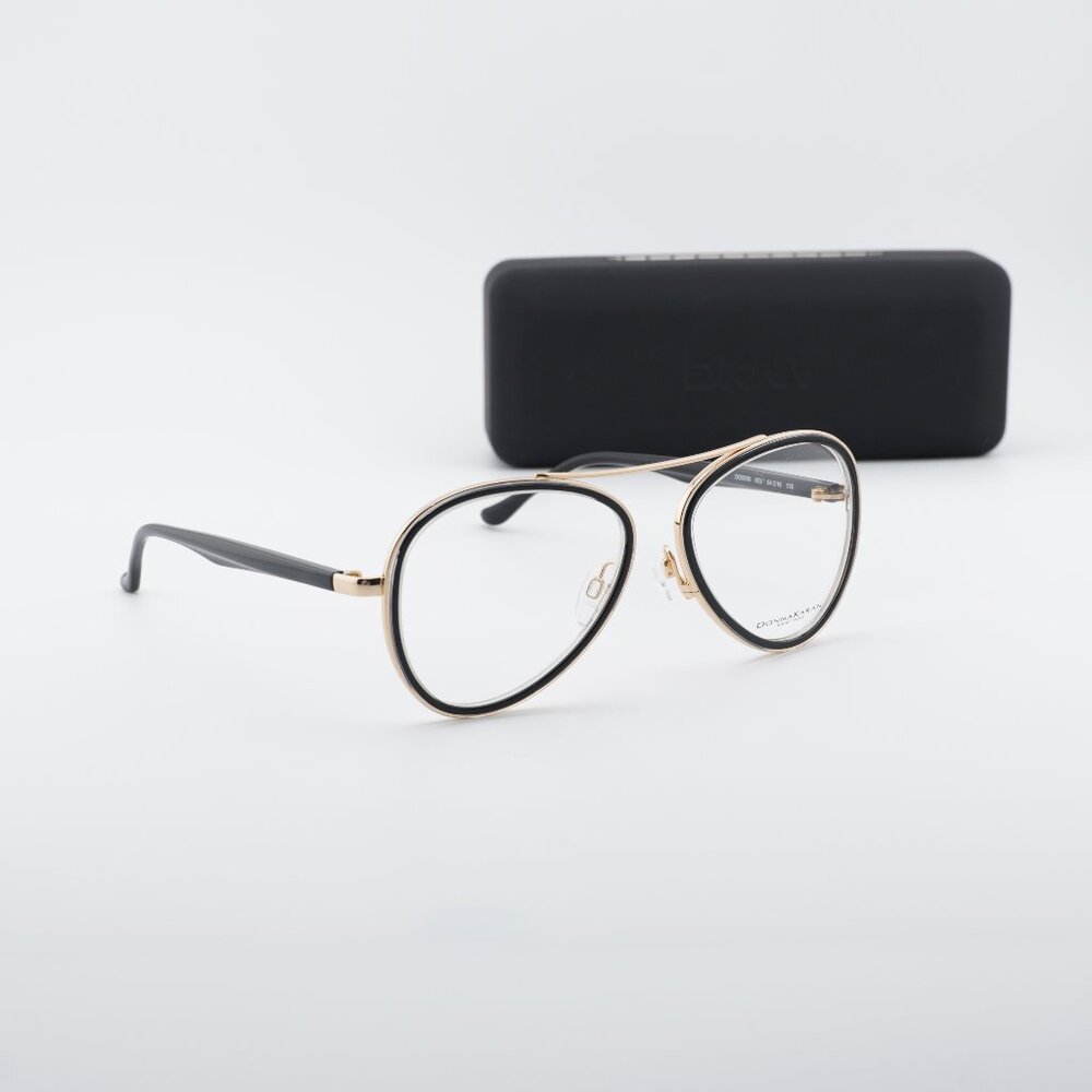 Donna Karan DO5006 002 Aviator Eyeglasses 54mm - Black Crystal/Gold